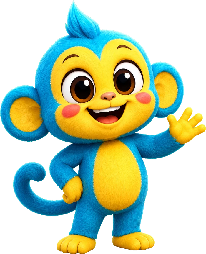 Kiquino, el mono de Newtoon, saludando